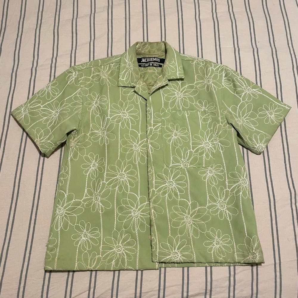 Jacquemus Olive Floral Casual Shirt